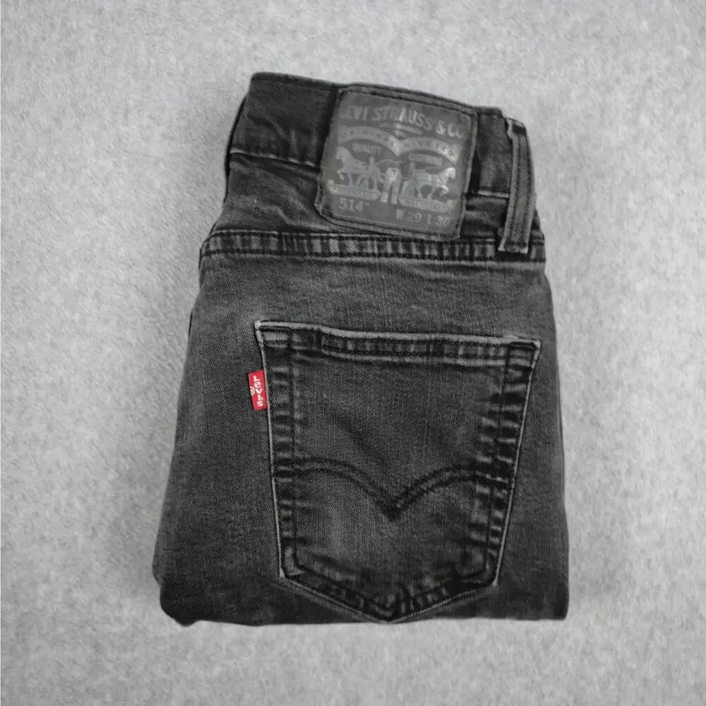 Levi's 514 Mens 27x28 Black Straight Fit Jeans